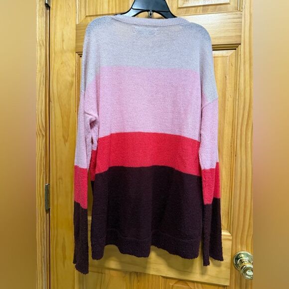Loft size S Oversized Shades of Pink Colorblock Women's Sweater - Picture 4 of 7